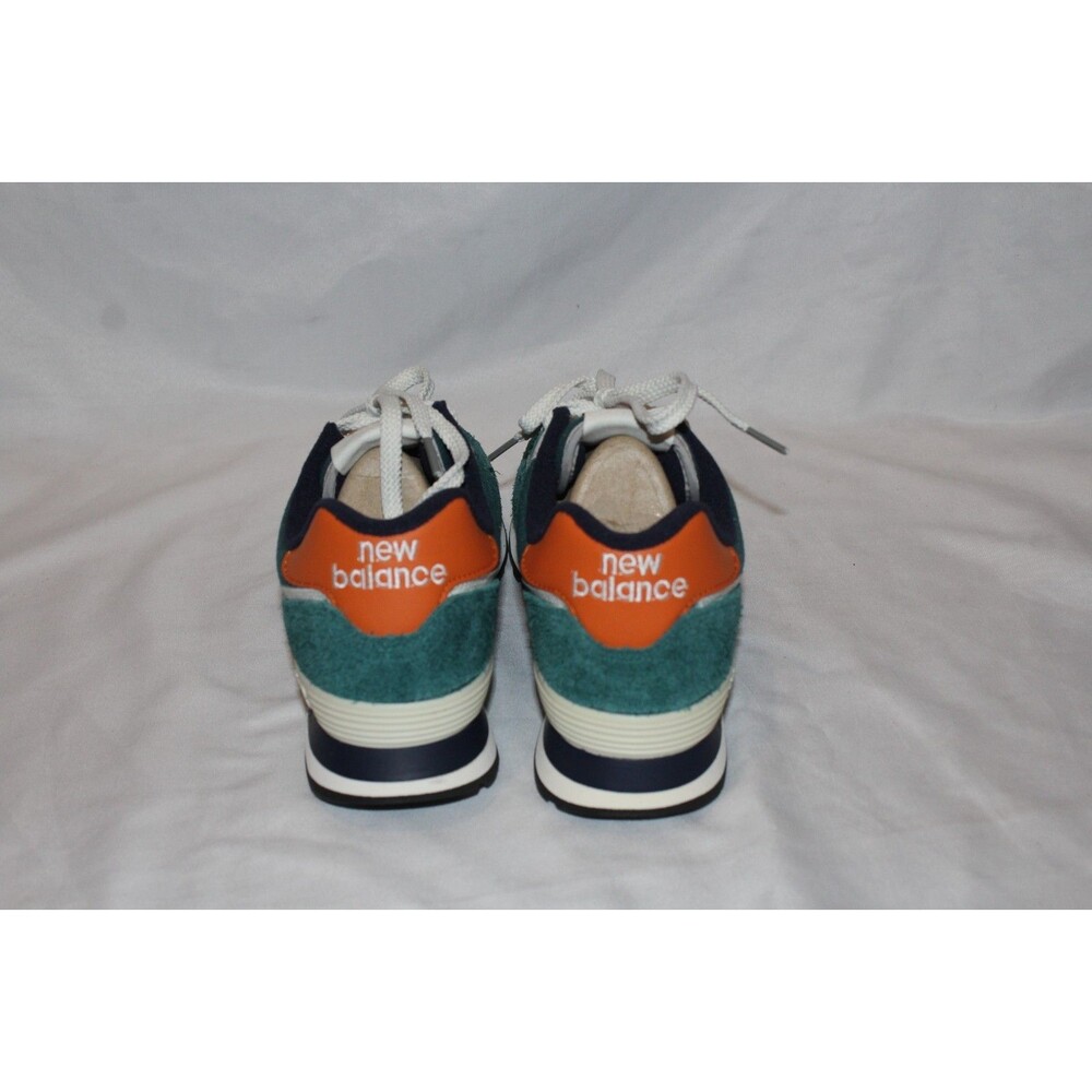 NEW BALANCE MEN'S 574 CLASSICS ATHLETIC SNEAKERS GREEN ORANGE NIB SZ 9 - Picture 5 of 6